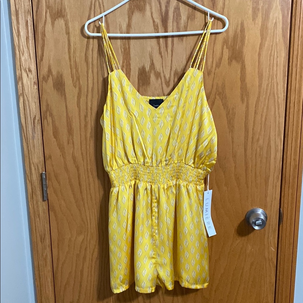 Lumière Yellow Patterned Romper